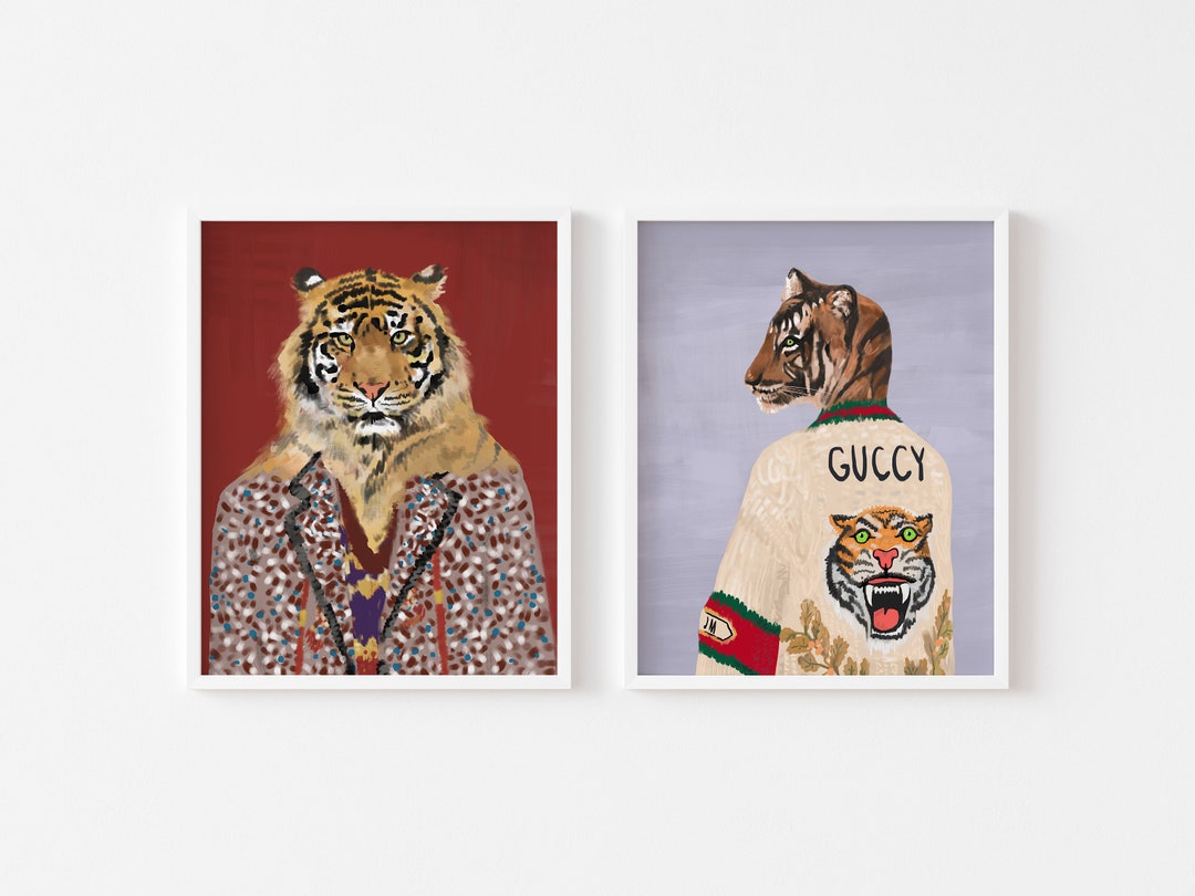 Luxury Tiger Art SET Tiger Posters, Framed Art Set, Designer Fashion ...