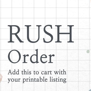 RUSH ORDER for customzied printable items only, 24Hour_Not for physical items