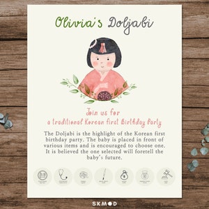 Doljabi Set | Printable Korean First Birthday| Korean Baby Boy Hanbok ...