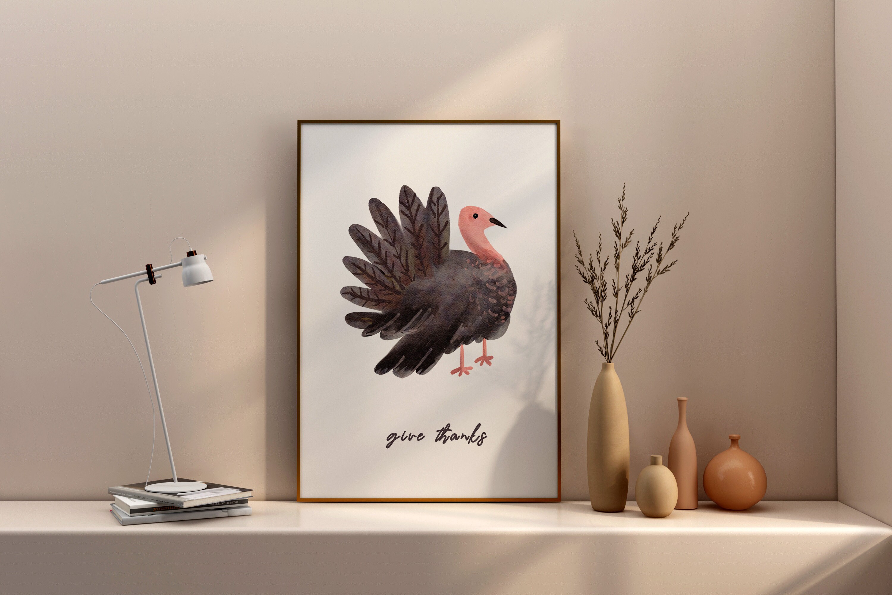 Watercolor Turkey Digital Print ,printable Fall Art, Wall Decor ...
