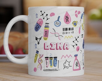 DNA & Genetics Mug for Genetic Counselor, Biologist Microbiologist Biochemist, Science Teacher Gifts