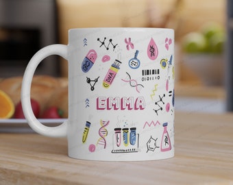 Mug ADN personnalisé : cadeau scientifique pour biologiste, biochimiste