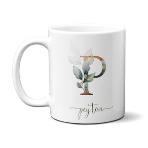 Personalized Name & Initial Letter Monogram Floral Alphabet Mug, Name Cups,  Name Mug Gift For Mom/Si…See more Personalized Name & Initial Letter