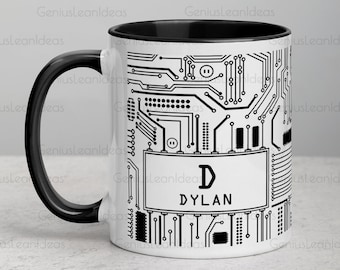 Taza personalizada con placa de circuito impreso, regalo para ingeniero informático