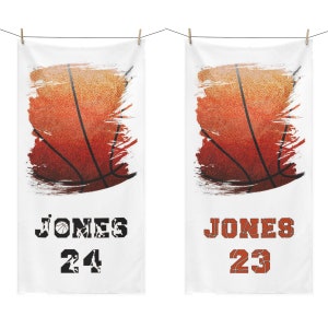 Personalized Basketball Towel: Custom Name & Number, Sports Gift