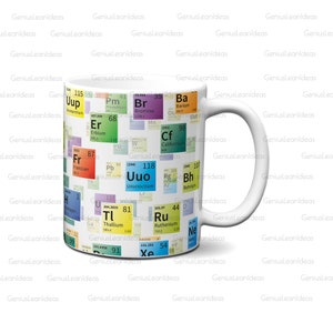 Taza química para ingenieros químicos / Regalo para estudiantes de química graduación profesores de ciencias laboratorio tech, tabla periódica de elementos copa imagen 5