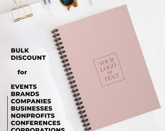 Custom Spiral Logo Notebooks in Bulk – Promotional Business Gifts, Personalized Journals for Marketing, Trade Show Swag, Corporate Events