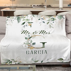 Blanket Personalized for Wedding Gift for Couples Just Married Newlyweds Anniversary