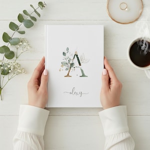 Quaderno con monogramma floreale: diario personalizzato, diario con nome personalizzato immagine 3