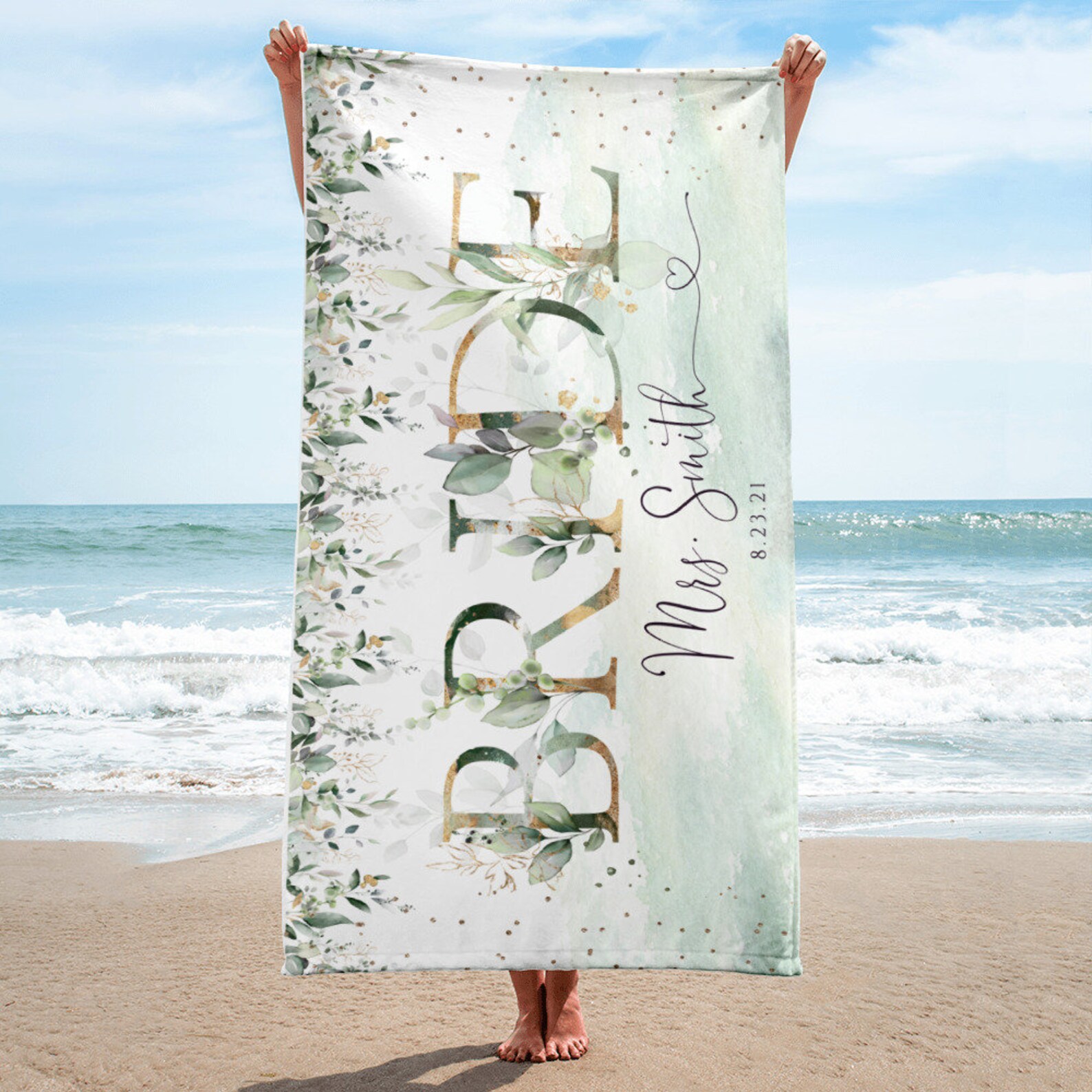 Personalized Beach Towel For Girls,beach Bachelorette Party,name Beach