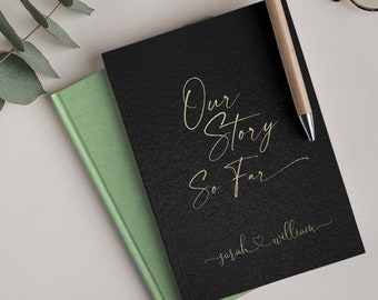 Personalized Our Story So Far Notebook, Couples Memory Journal