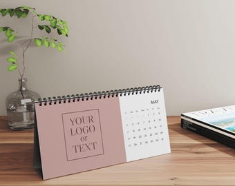 2025 Desk Calendar, Personalized Business Calendar with Logo