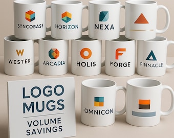 Bulk Custom Logo Mugs – Promotional White 11oz Ceramic Cups for Events, Fundraisers, Corporate Gifts, Company Branding, Marketing