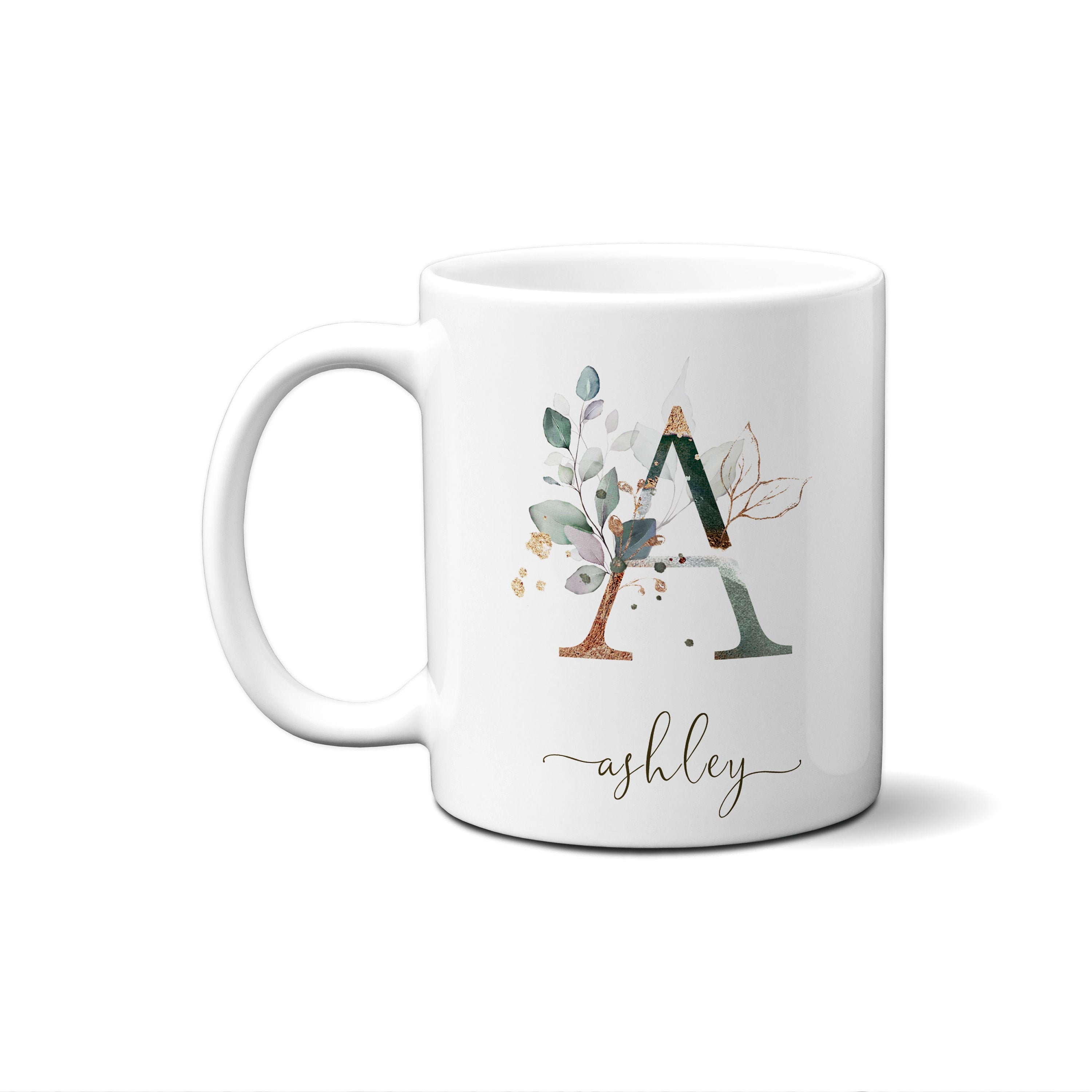Letter A Mug Initial A Monogram Personalize Gift Floral Etsy UK