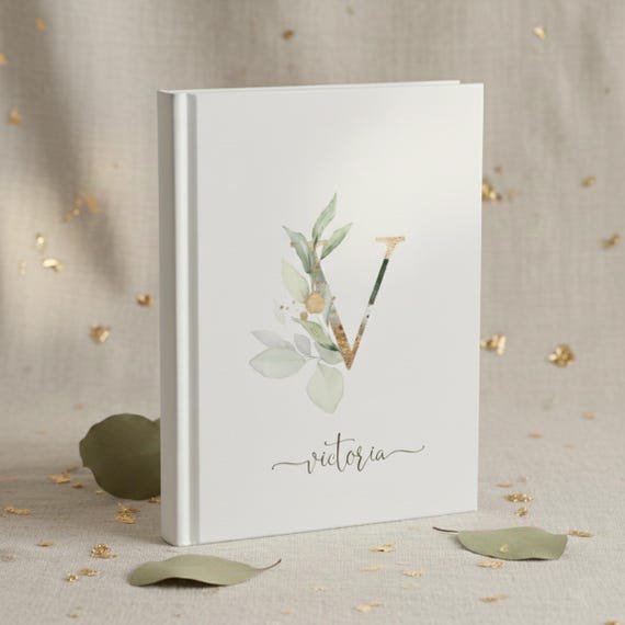 Floral Monogram Notebook: Personalized Journal, Custom Name Diary