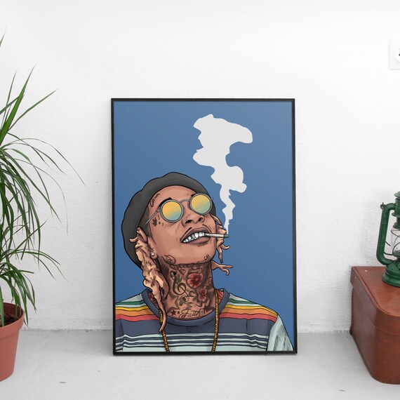 Wiz Khalifa Smoking A4 A3 A2 Print Stoner Birthday Present Etsy