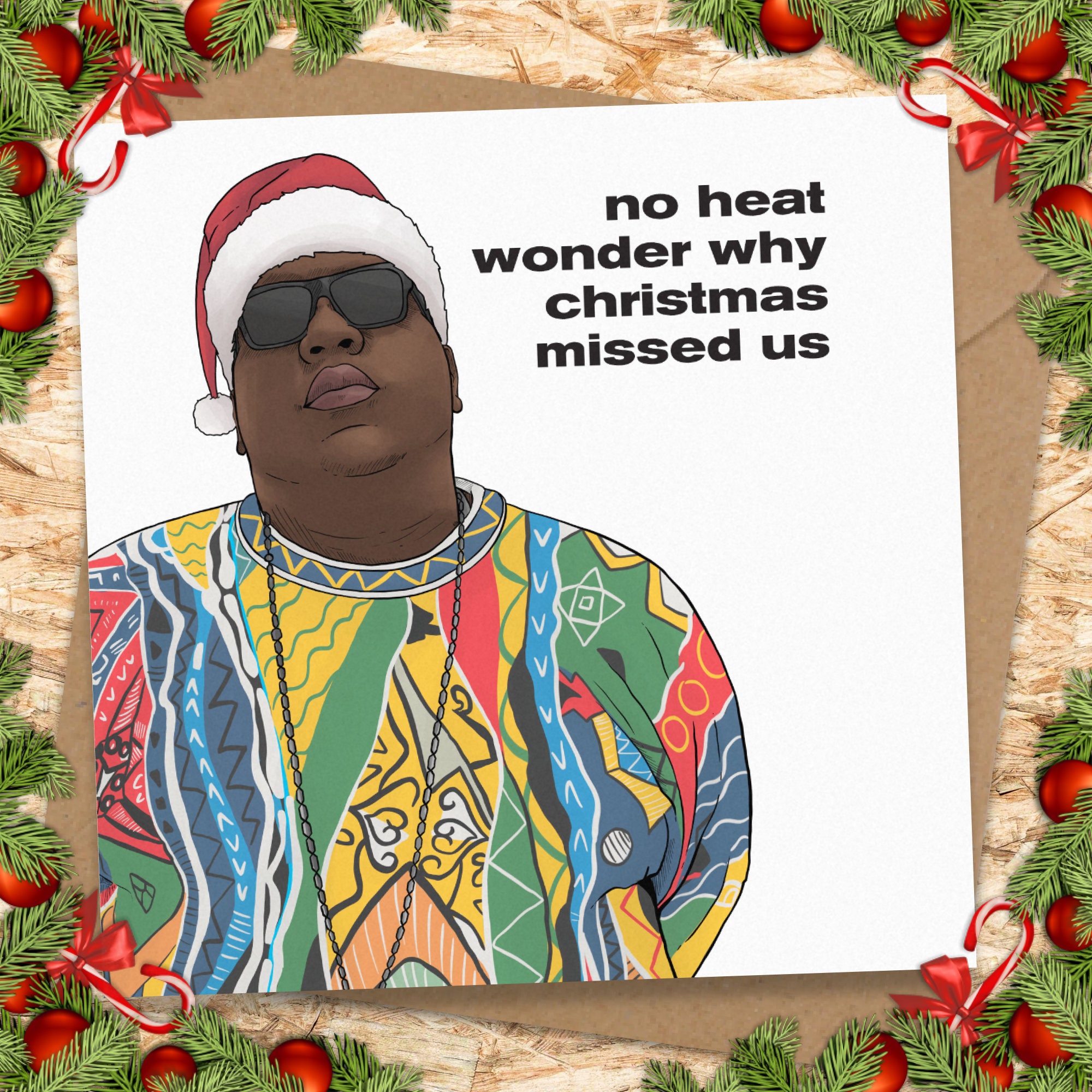 Biggie Christmas Card Paper & Party Supplies Stickers, Labels & Tags
