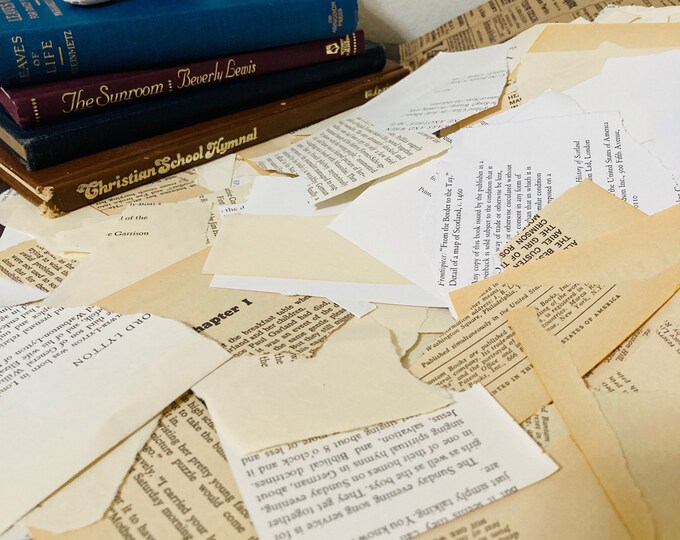100+ Piece Pack of Torn Vintage Book Pages Paper Ephemera for ...