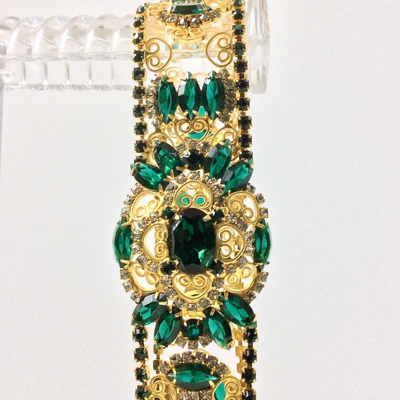 Vintage 50's Bohemian Jeweled Czech Glass Belt Ch… - image 10