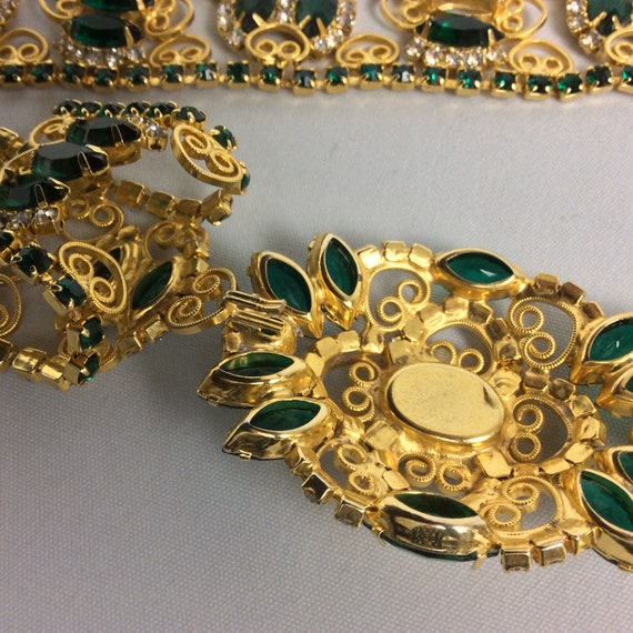 Vintage 50's Bohemian Jeweled Czech Glass Belt Ch… - image 5