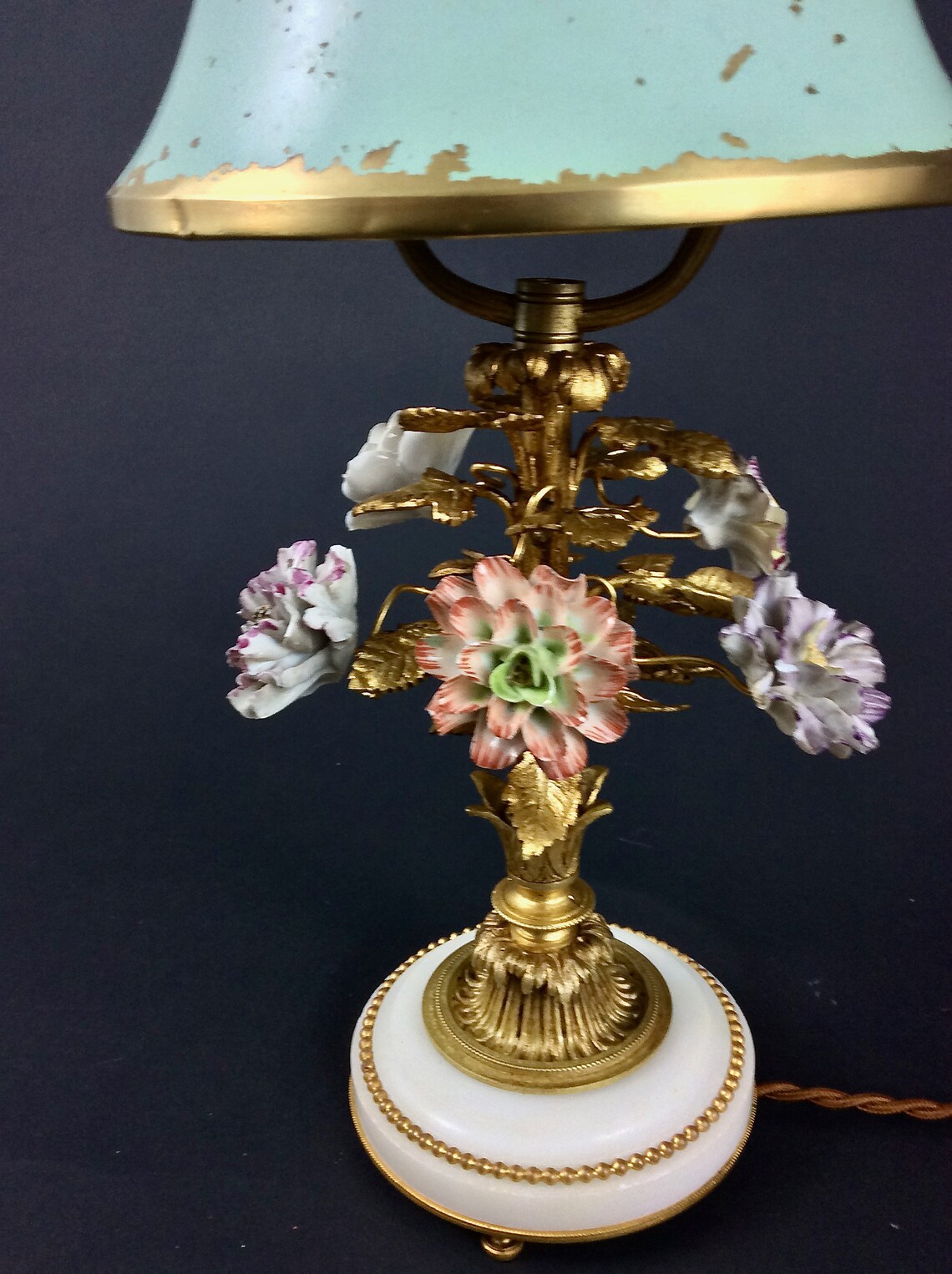 Pair Antique French Sèvres Porcelain Ormolu Gilt Bronze Dore Table Urn