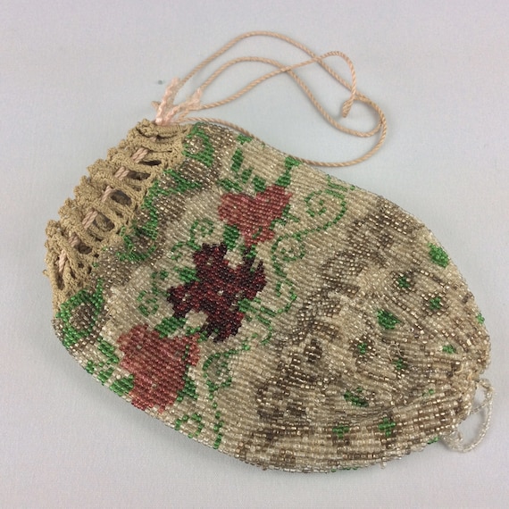 Antique Beadwork Purse Handbag Bag Pouch Victorian 19th Ladies 