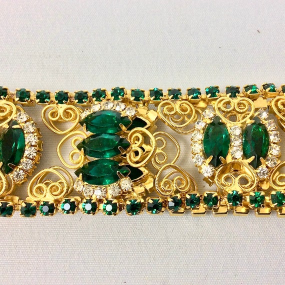 Vintage 50's Bohemian Jeweled Czech Glass Belt Ch… - image 2