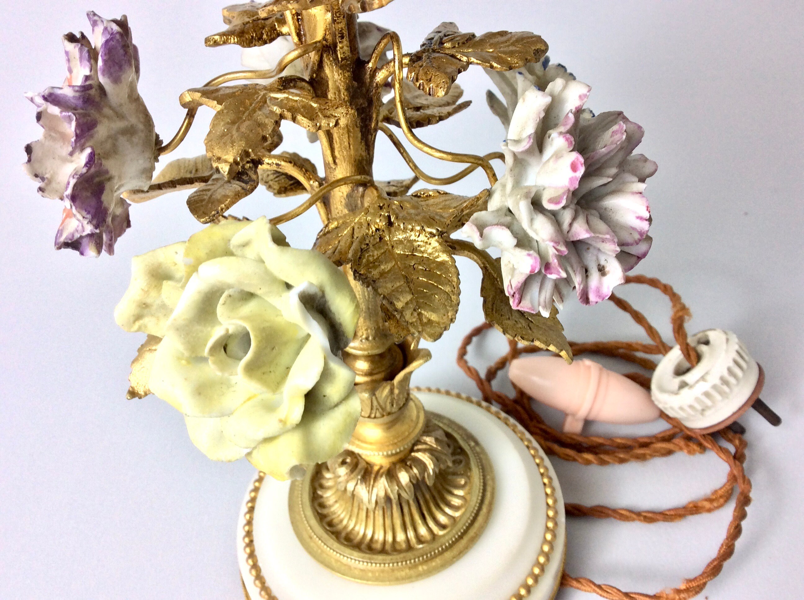 Antique French Table Lamp Light 19th Gilded Gilt Bronze Lampe Etsy