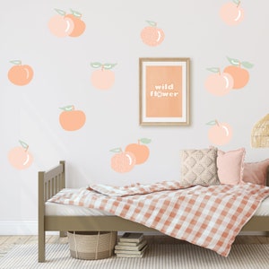 Peach Decals, fruit wall decor
