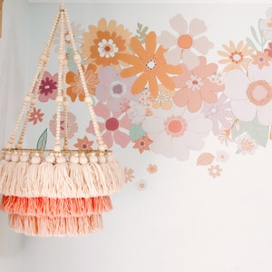 Banner Flower Decals, flower wall decals, flower wall stickers, boho wall decals, floral decals, colourful flower decals