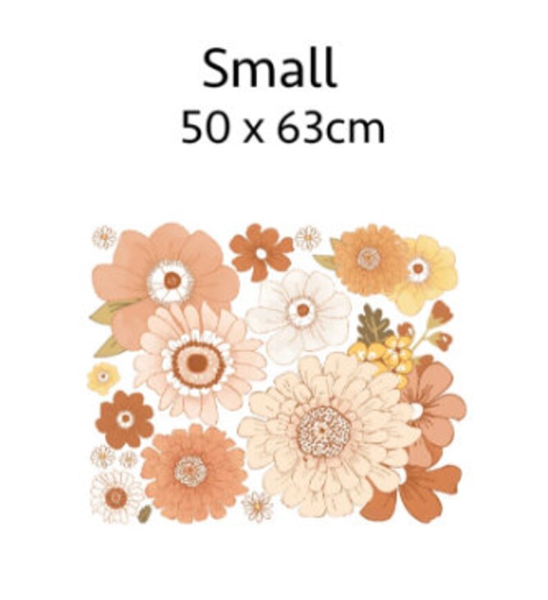 Retro Flower Vibes Wall Decals Floral Wall Decals Etsy Australia
