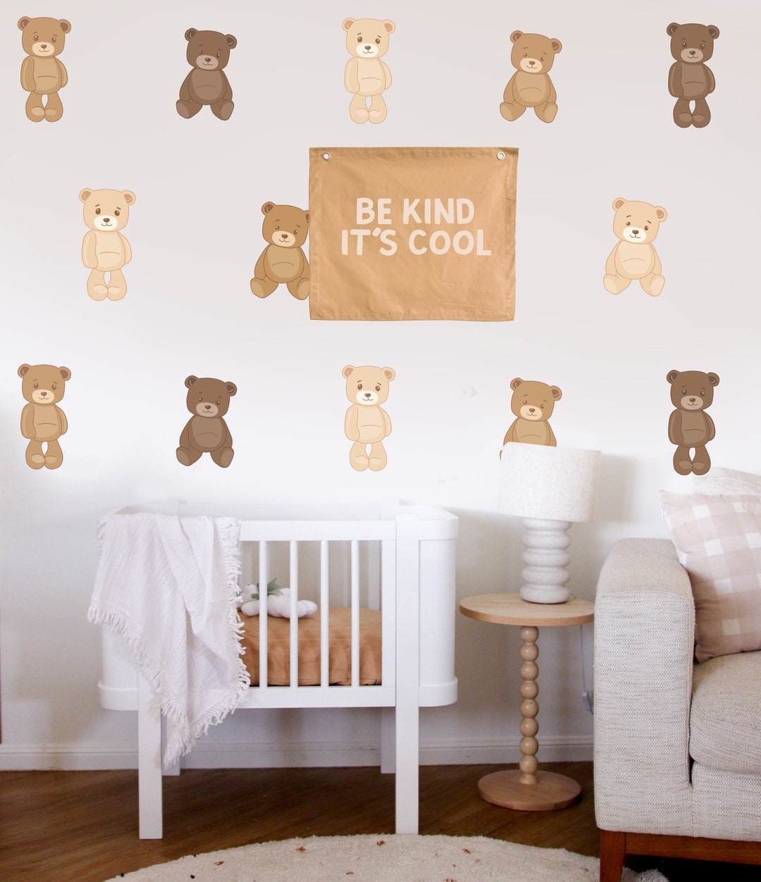Teddy Bear Wall Decals Cute Bear Wall Sticker Neutral Etsy
