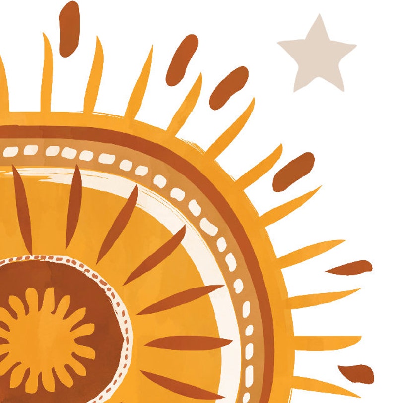 Sun Wall Decals Boho Wall Decals Moon Decals Rainbow Fabric Etsy