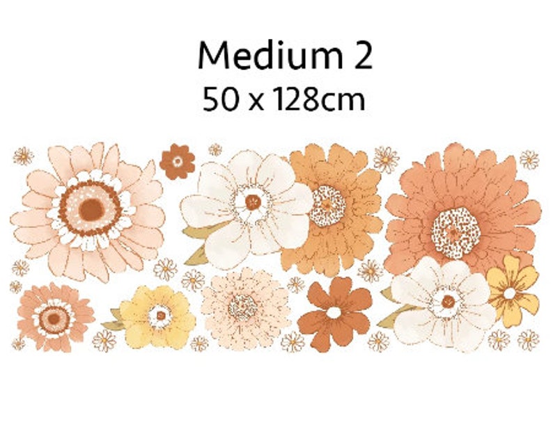 Retro Flower Vibes Wall Decals Floral Wall Decals Etsy Australia