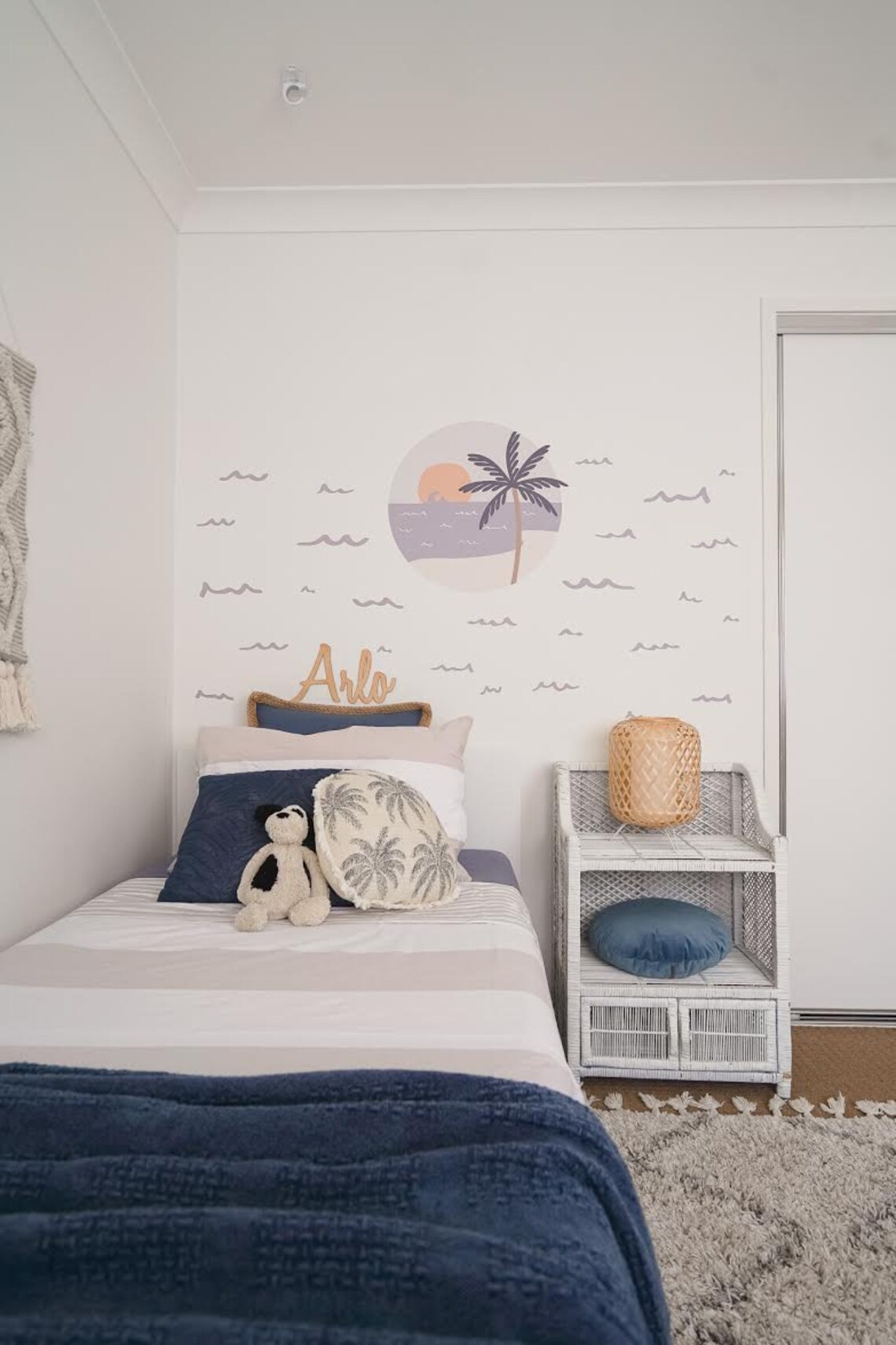 Beach Scene Wall Decal Beach Wall Decals Waves Wall Sticker Etsy