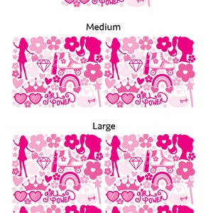 Bright Pink Girl Power Wall Decals, Floral Decals, Pink Flower Decals ...