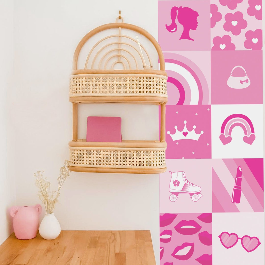 Pink Barbie Wall Decal Girls Wall Decals Pink Wall Stickers Etsy