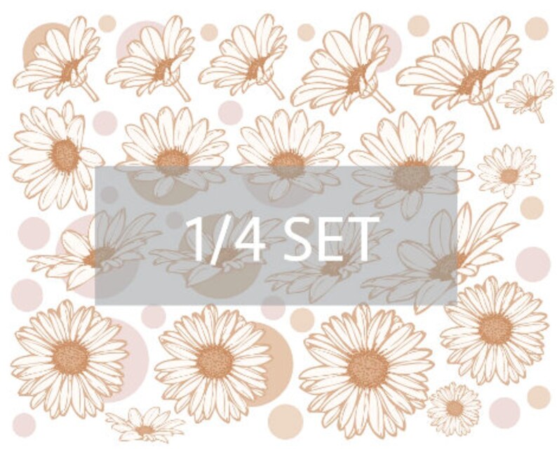 Daisy Flower Wall Decals Floral Wall Decals Watercolour Etsy Ireland