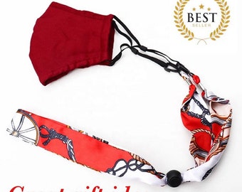Mask Lanyard Scarf mask holder Christmas gift Secret Santa unique gift gift under 20 mask necklace mask chain gift for mom gift for her