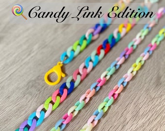 Candy Link Mask Lanyard: Fun Colorful Chain Necklace