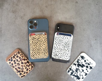 Cell phone wallet/ Cellphone card holder case/ animal print/ Cow/ Cheetah/ Leopard/ Mothers Day gift/ Gift ideas/ Gift for her/ Gift for Him