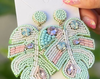Beaded Leaf Earrings: Lightweight Statement Jewelry