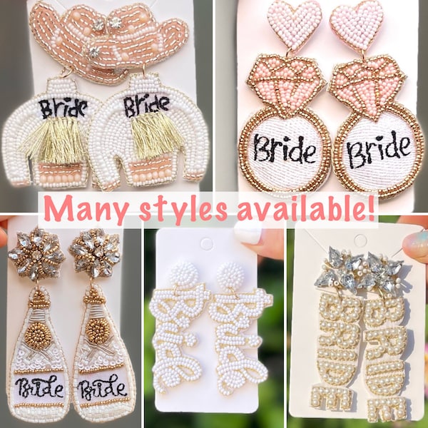 Bride Statement Earrings: Beaded Wedding Jewelry Gift