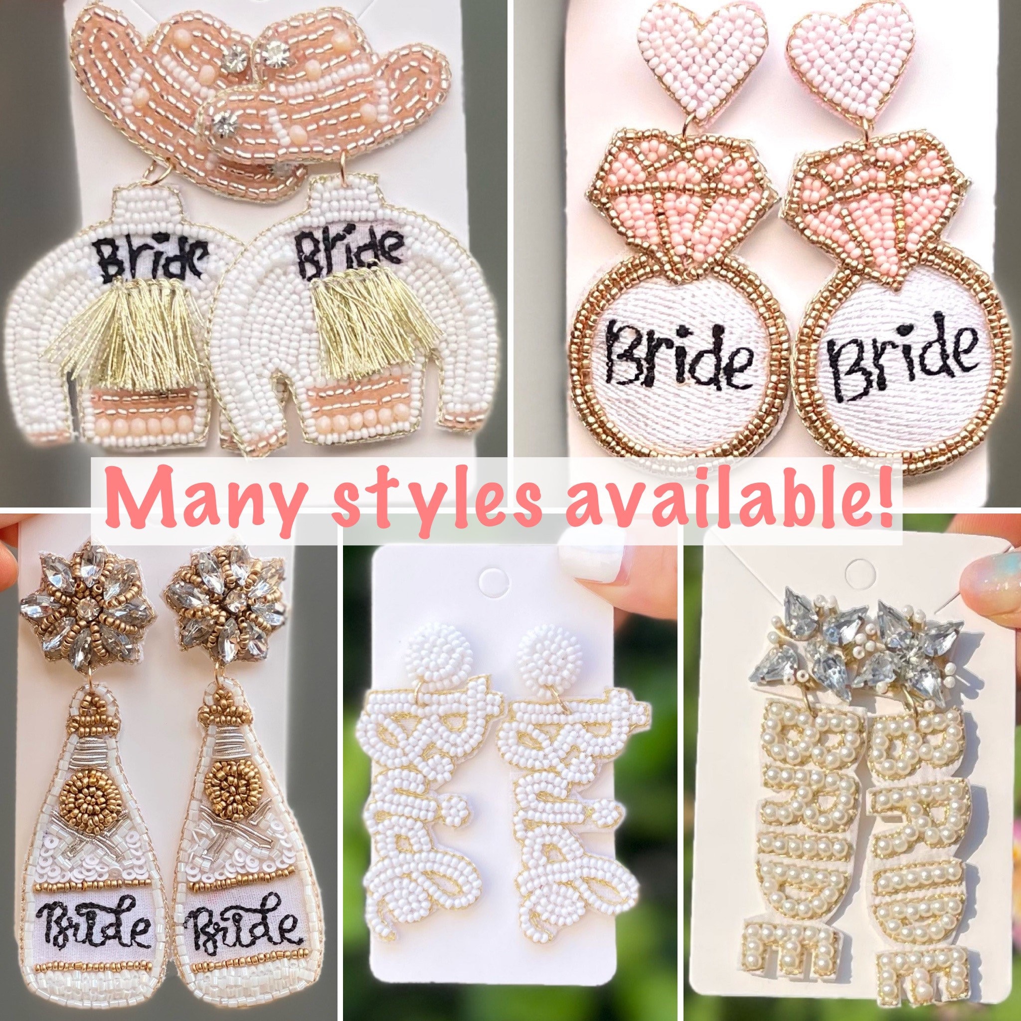 Team bride earrings Etsy Mexico