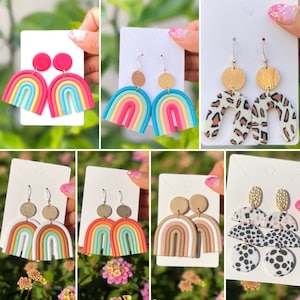Rainbow Clay earrings/ Pride Month earrings/ Polymer Clay earrings/ Gift for her/Statement/ Birthday Gift ideas Clay handmade earrings