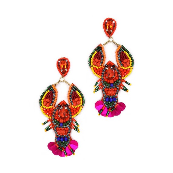 Pendientes de langosta con - Etsy España