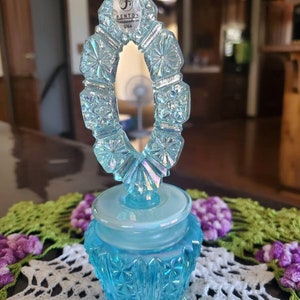 Fenton Iridized Blue Perfume bottle.