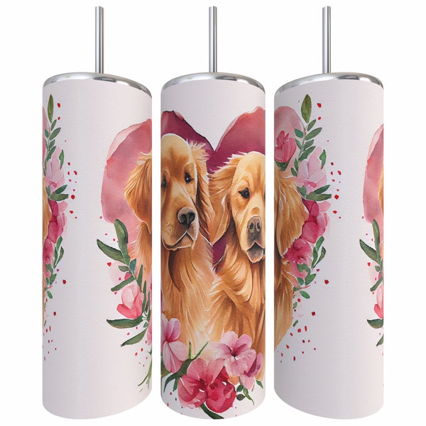 Golden Retriever, Golden Retriever's, Picture of Golden Retriever, 20 oz Sublimation Tumblers