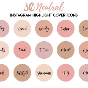 30 Mix &Match Neutre Instagram Mettre en évidence les icônes de couverture | | des couvertures de surbrillance Couvertures de surbrillance neutres