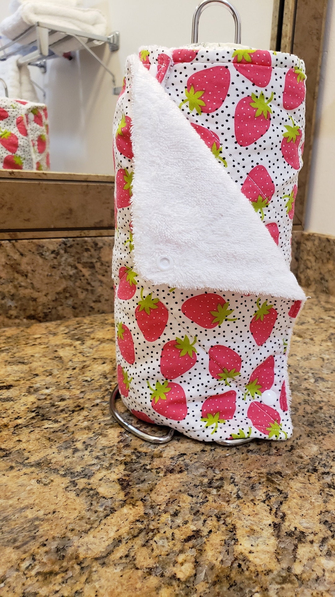 Reusable Pink Strawberry Towels Washable Paperless Towels Etsy